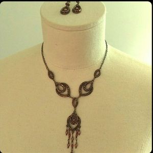 NWOT NEXT UK RUST COLOR NECKLACE/EARRINGS SET